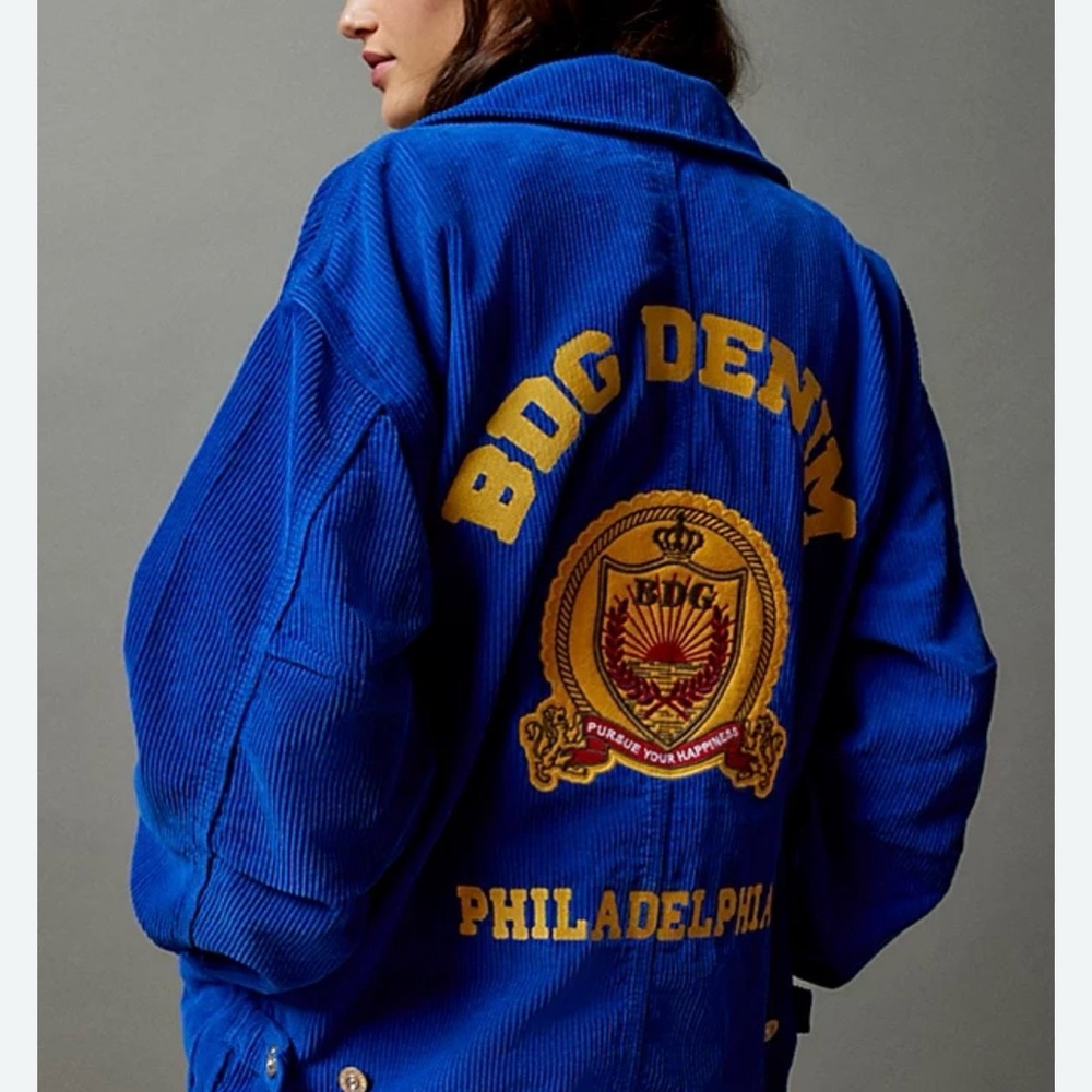 BDG Royal Blue Jacket with Gold Embroidery